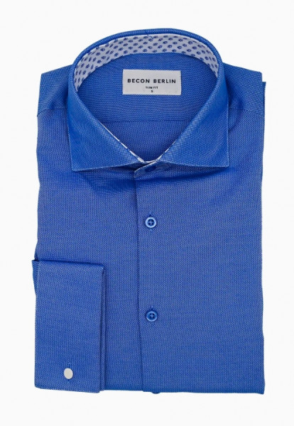 Hemd, Hai Kragen, Oxford Blau