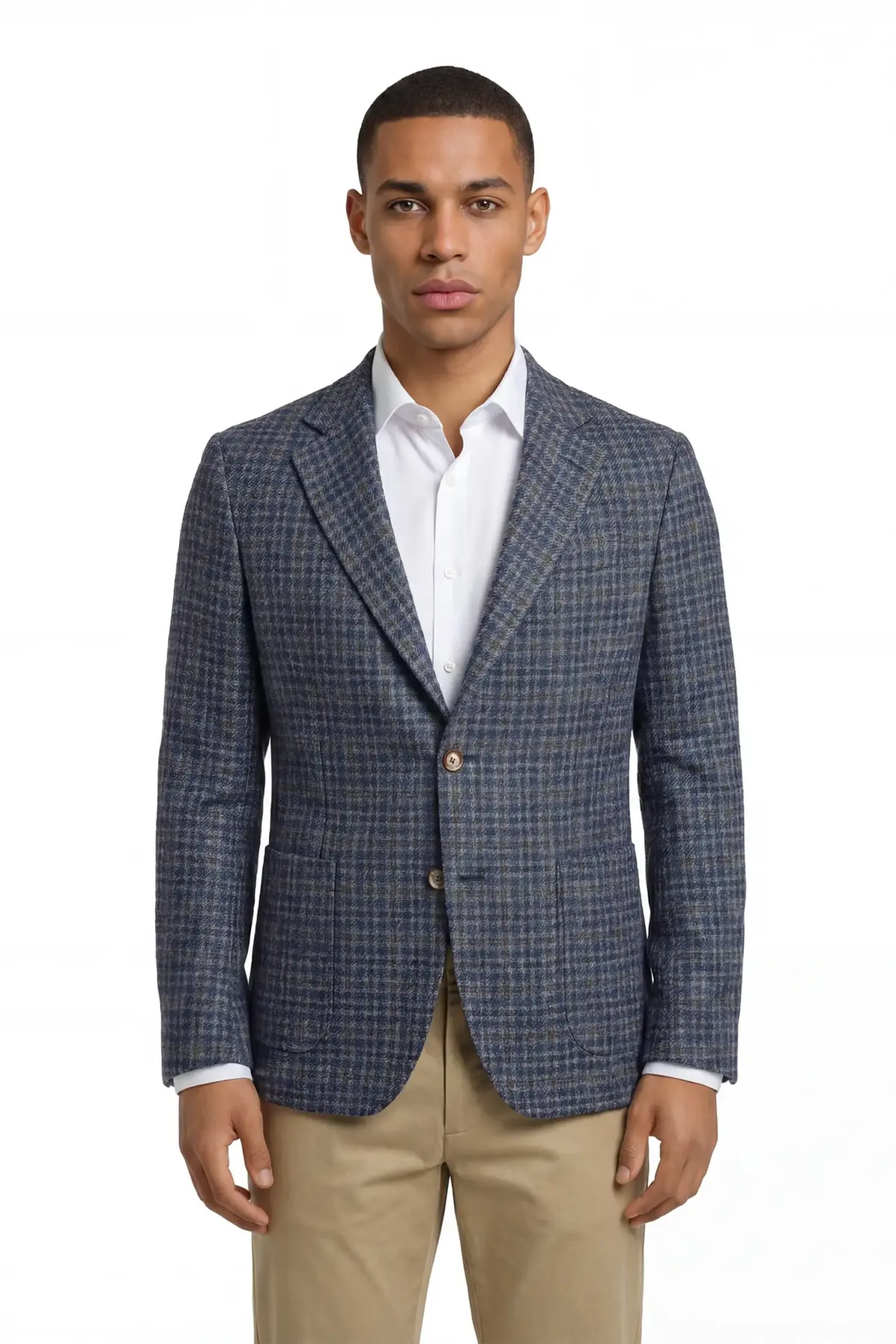 Herrensakko Cortina Slim Fit Blau Kariert