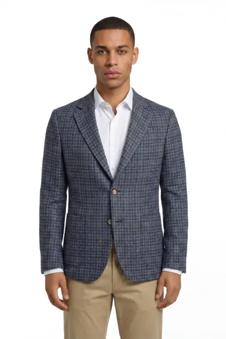 Herrensakko Cortina Slim Fit Blau Kariert