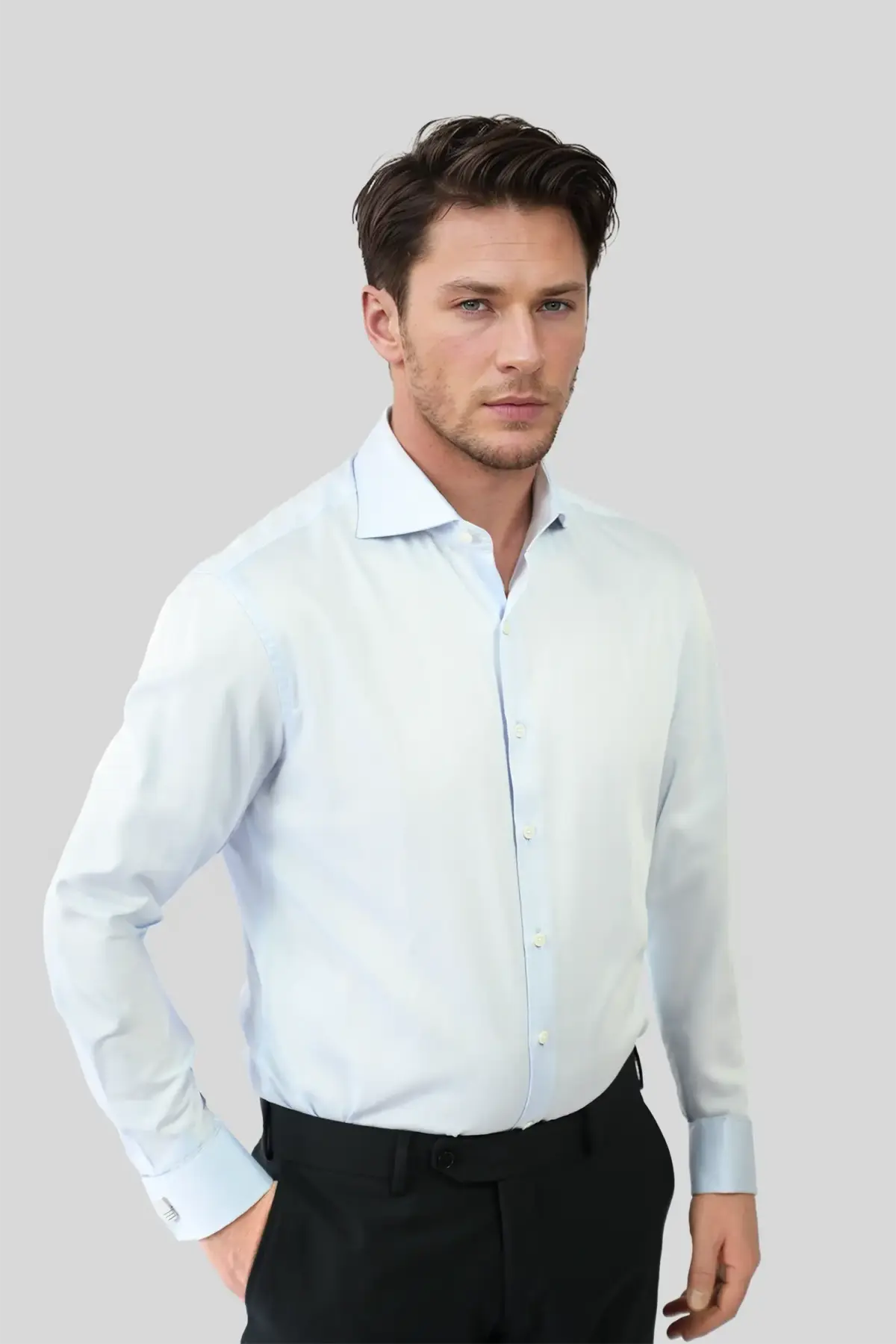 HEMD, HAI-KRAGEN, TWILL, UMSCHLAGMANSCHETTE