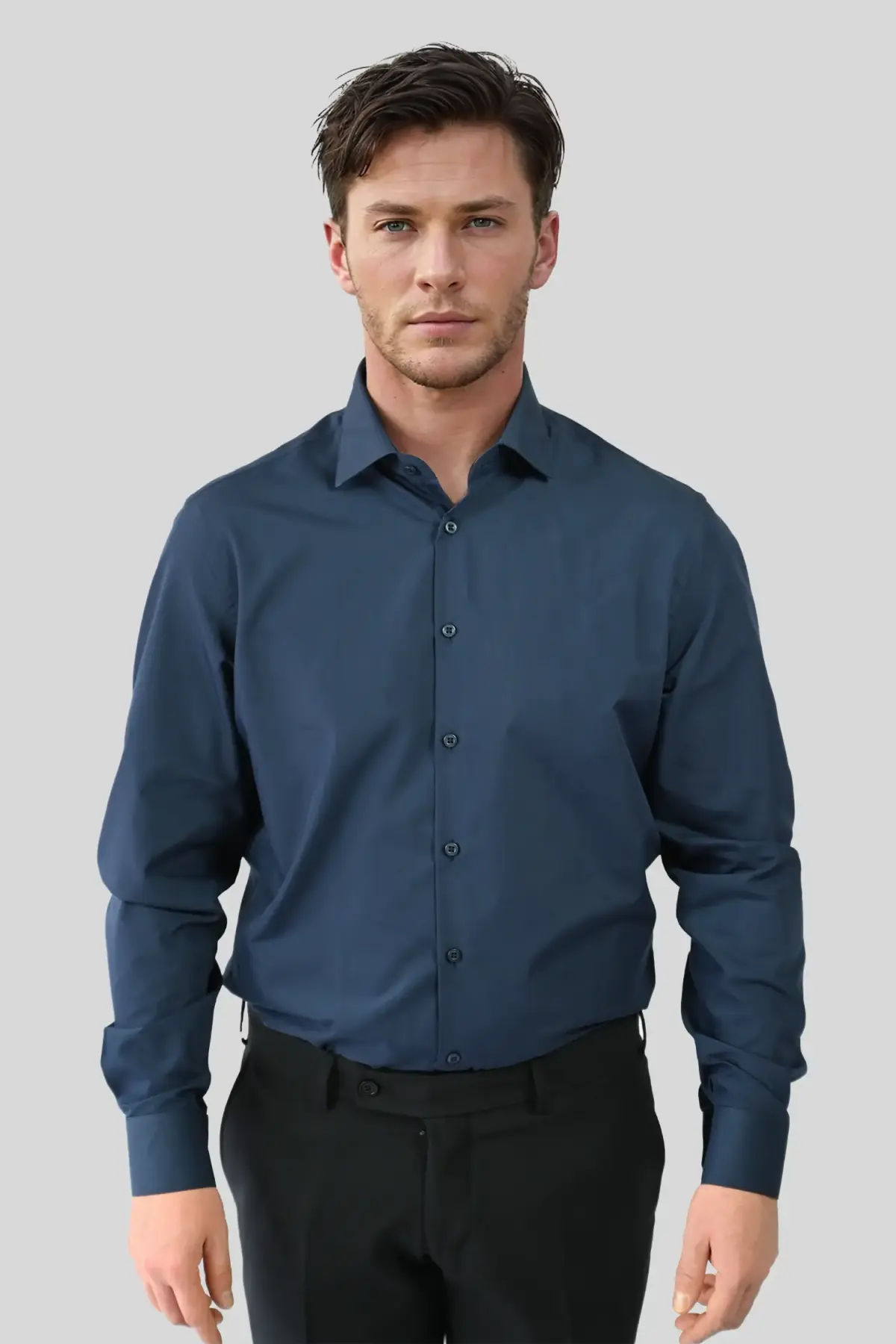 HEMD, Comfort Fit, KENT-KRAGEN, DUNKELBLAU