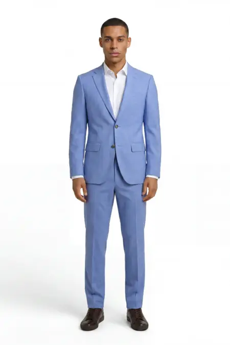 Herrenanzug Arno-Franjo Comfort Fit Mittelblau Melange