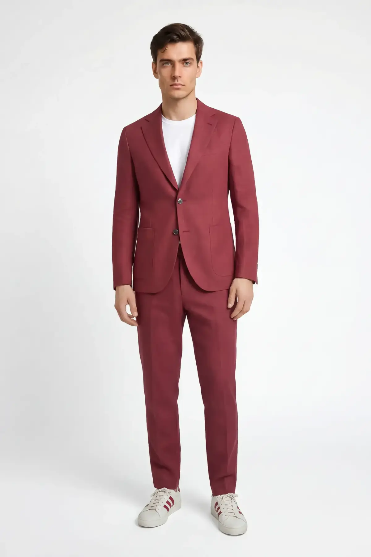 240103-3172-48 Herrenanzug Oliver-Gave Slim Fit Weinrot mit Leinen