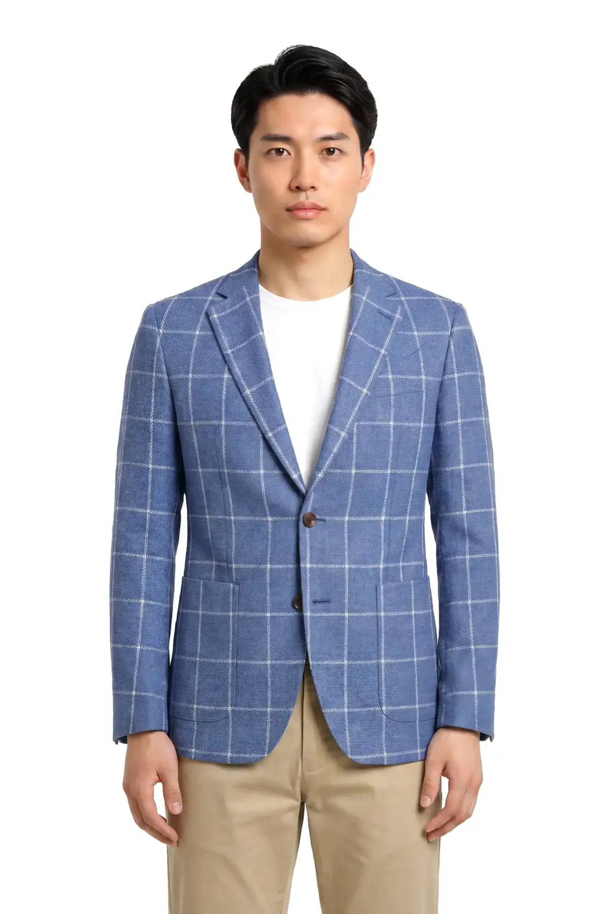 Herrensakko Cortina Casual Mittelblau Überkaro