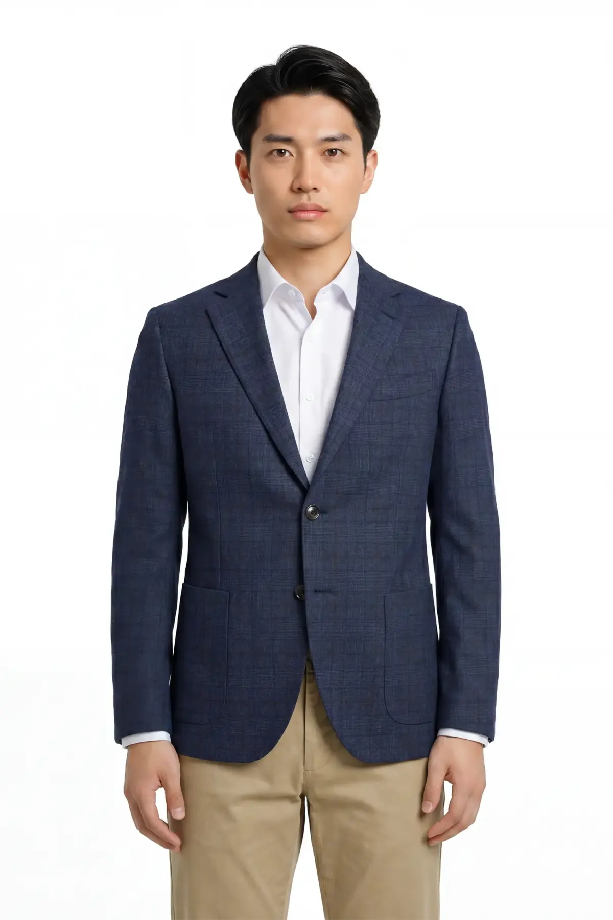 Herrensakko Oliver Smart Casual Blau Überkaro