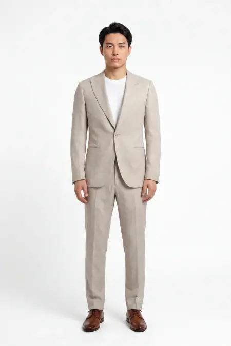 Herrenanzug Henry-Gave Comfort Fit Melange Beige