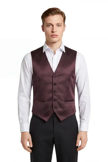 Festliche Weste Bordeaux Uni